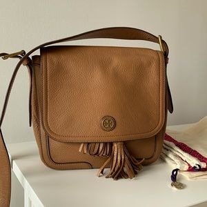 Genuine leather Tory Burch Frances shoulder bag